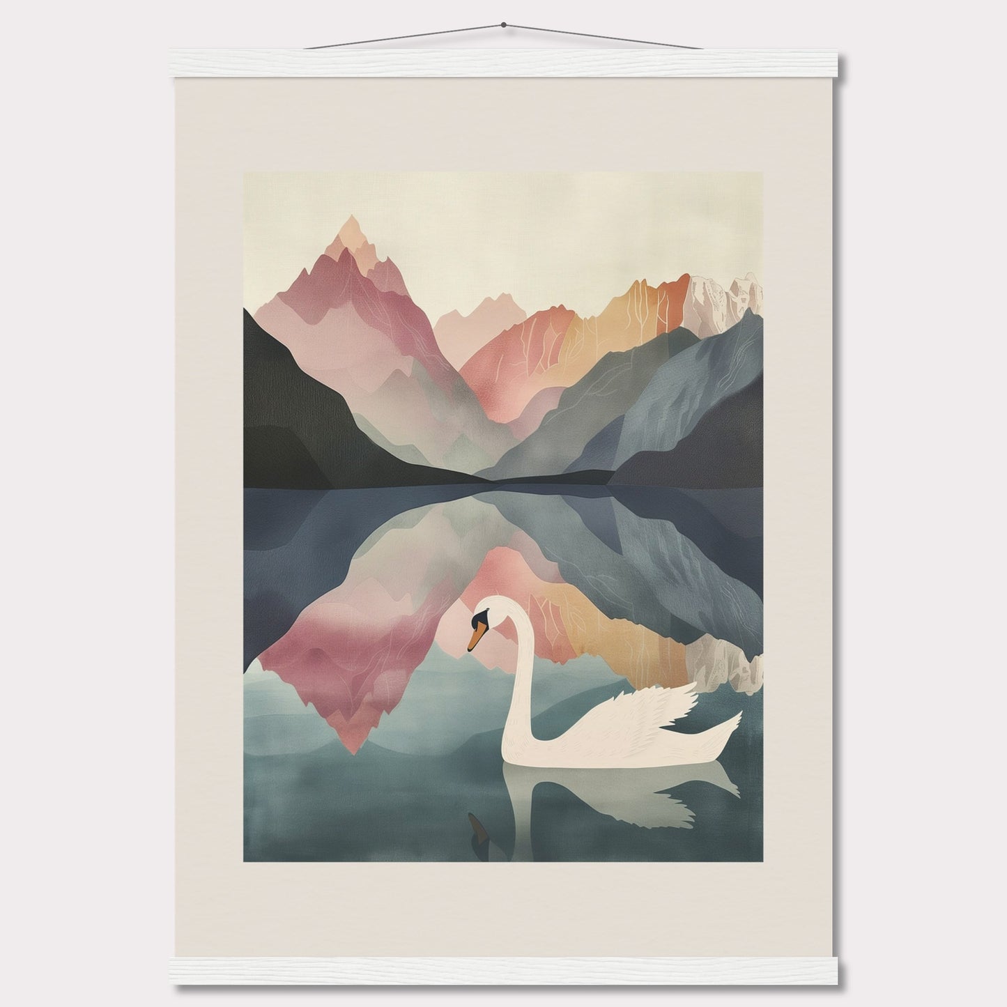 Poster titled 'White Swan on the Lake Geneva with Hanger' from ArtDarts
