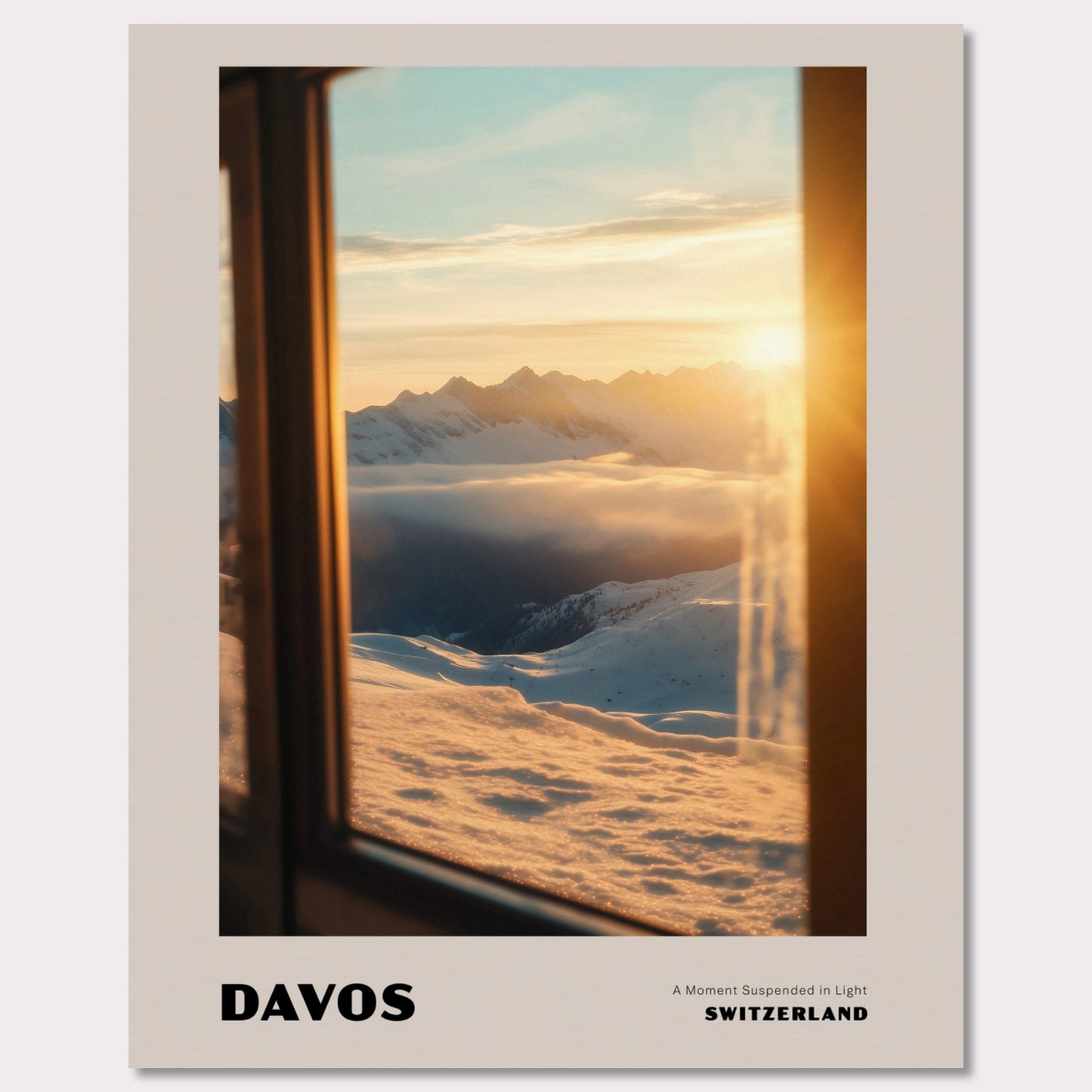 Poster titled 'DAVOS. A Moment Suspended in Light' from ArtDarts