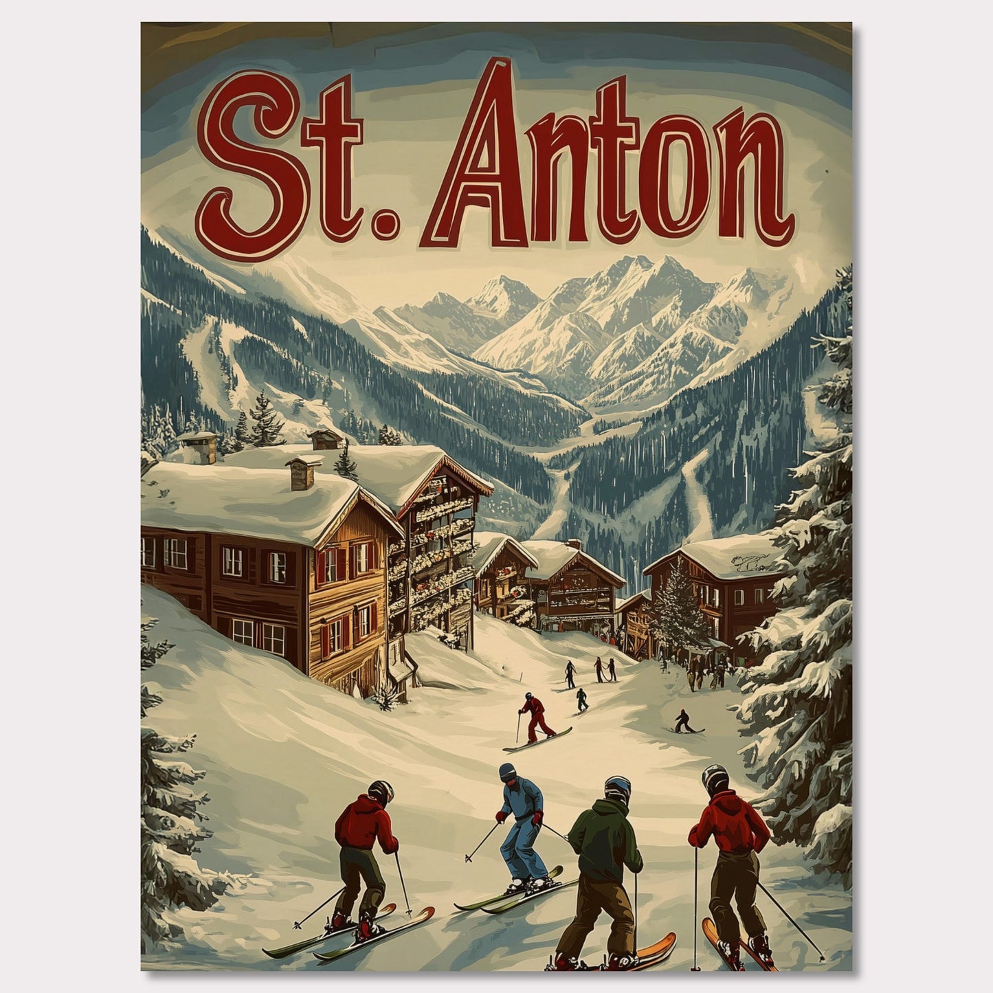 Poster titled 'St. Anton - Winter Charm' from ArtDarts