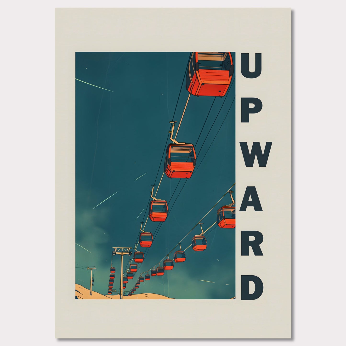 Poster titled 'Up the Lift Poster' from ArtDarts