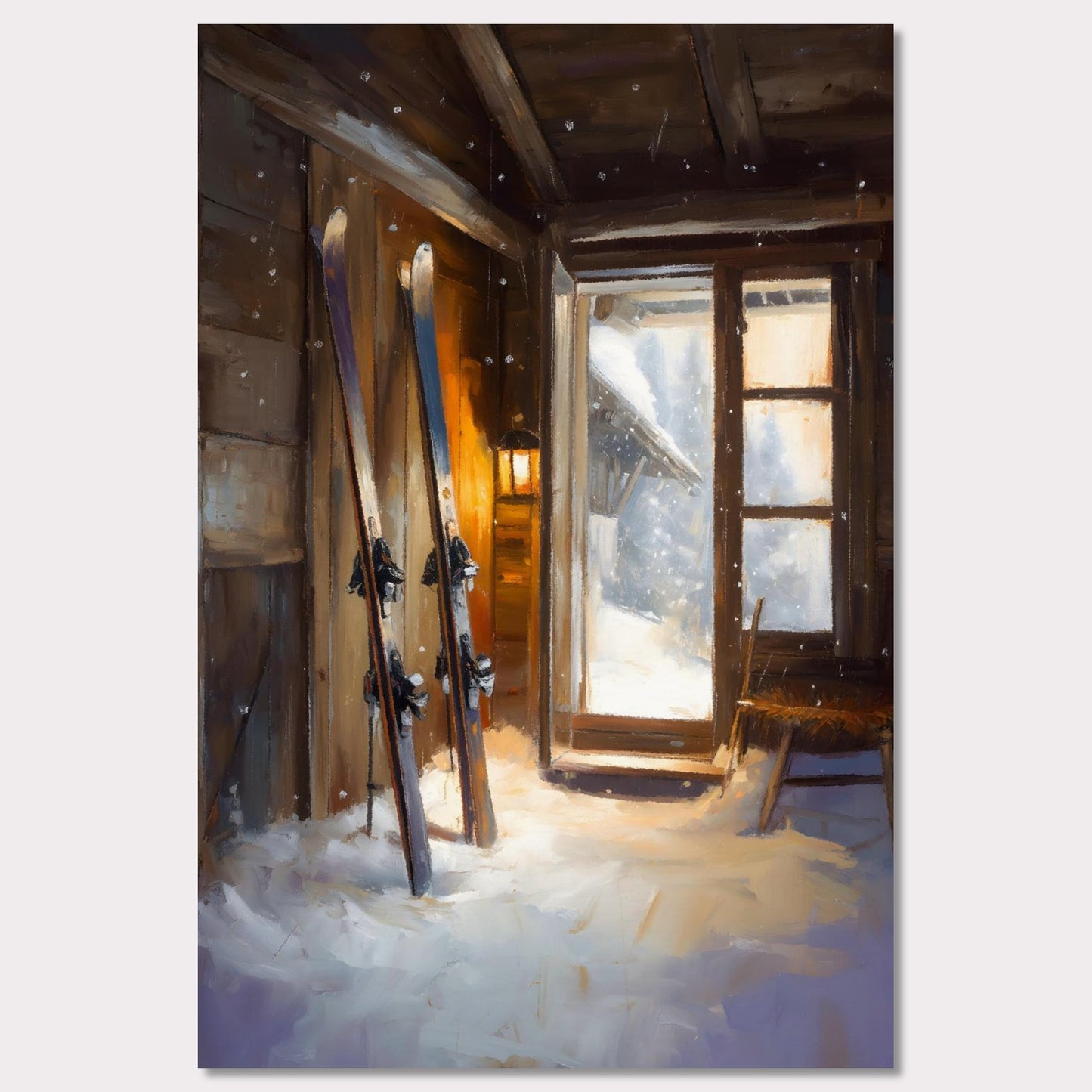 Poster titled 'Ski Room, Morning Quiet' from ArtDarts