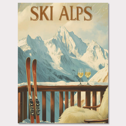 Poster titled 'Serenity of Ski Alps' from ArtDarts