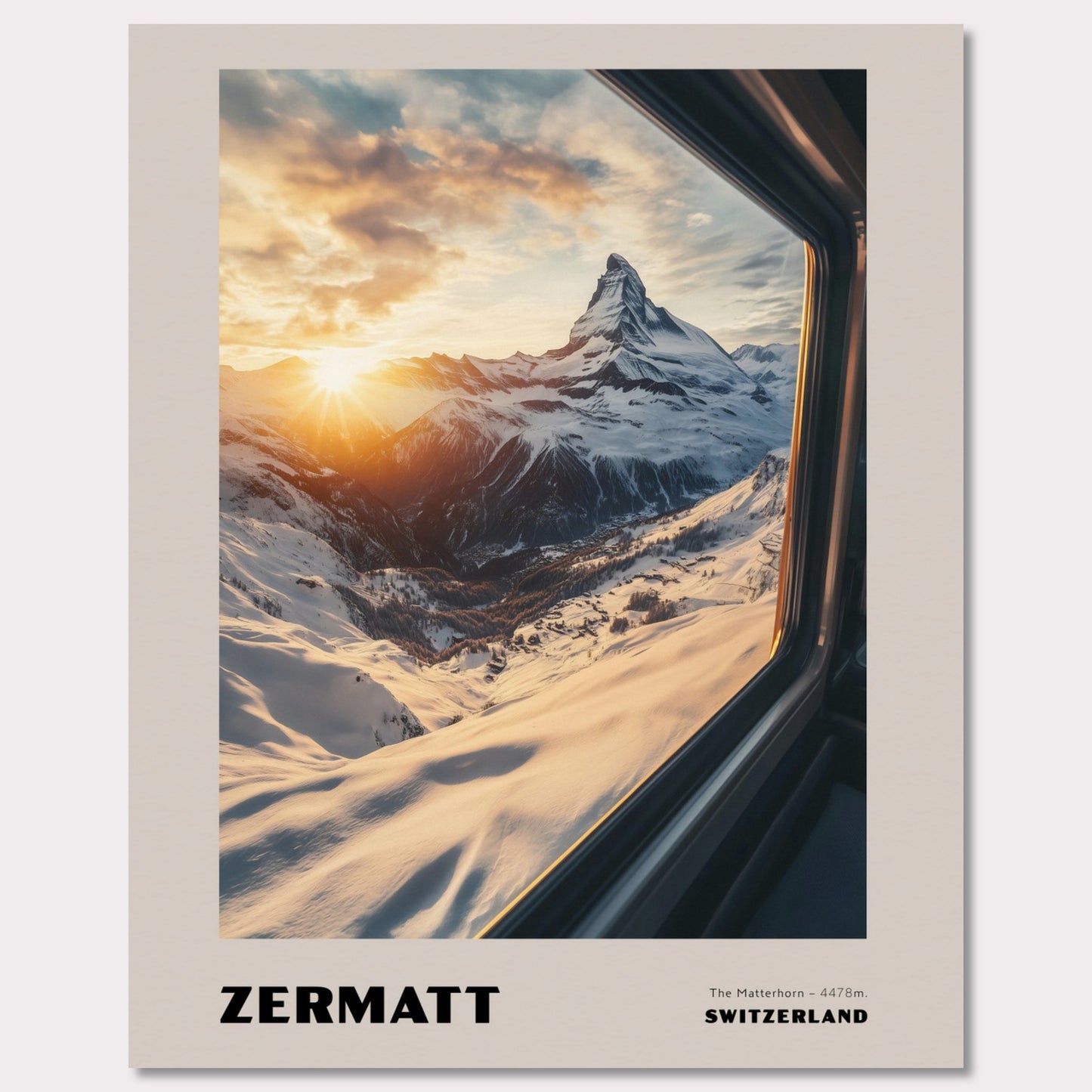 Poster titled 'ZERMATT. The Matterhorn – 4478m' from ArtDarts