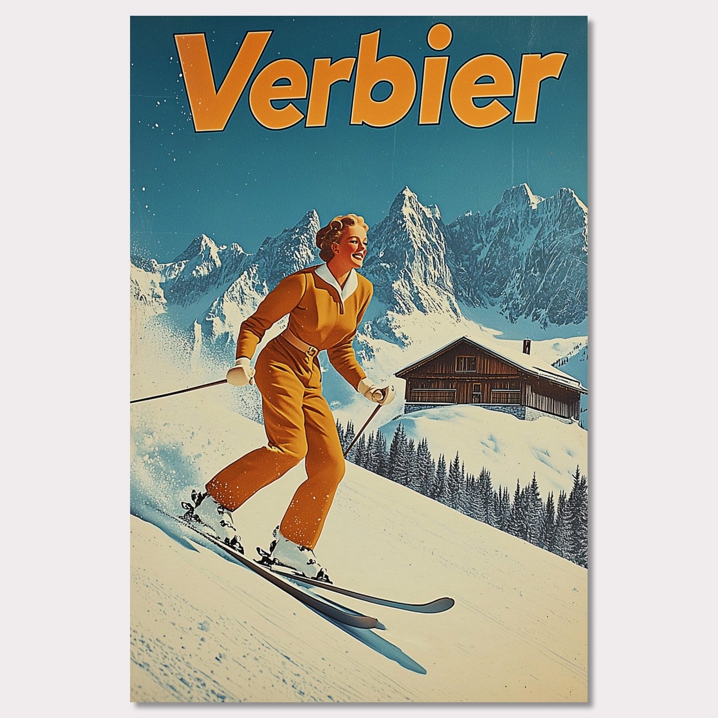 Poster titled 'Verbier Skiing' from ArtDarts