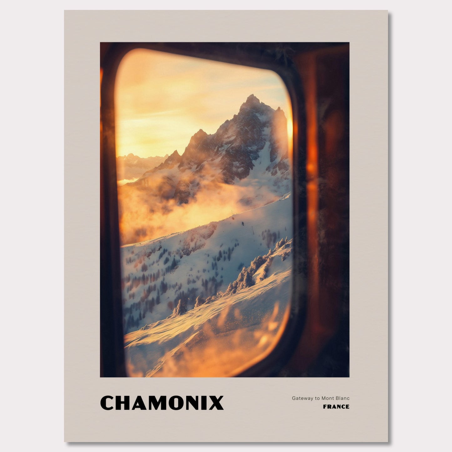 Poster titled 'CHAMONIX. Gateway to Mont Blanc' from ArtDarts