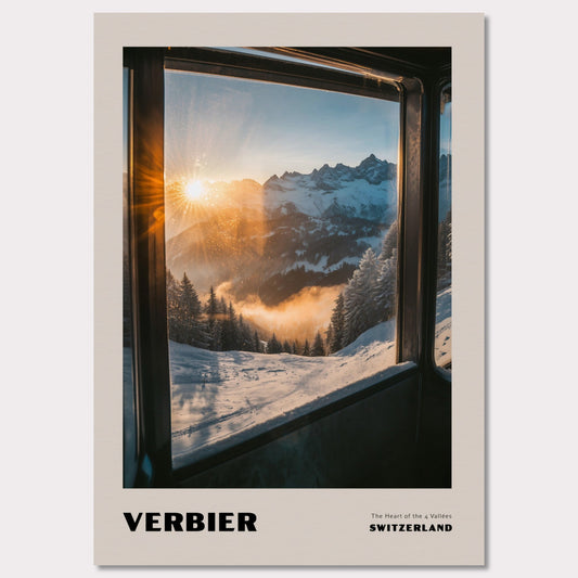 Poster titled 'VERBIER. The Heart of the 4 Vallées' from ArtDarts