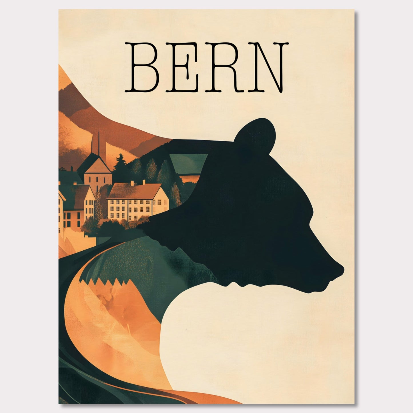 Poster titled 'Timeless Charm of Bern' from ArtDarts