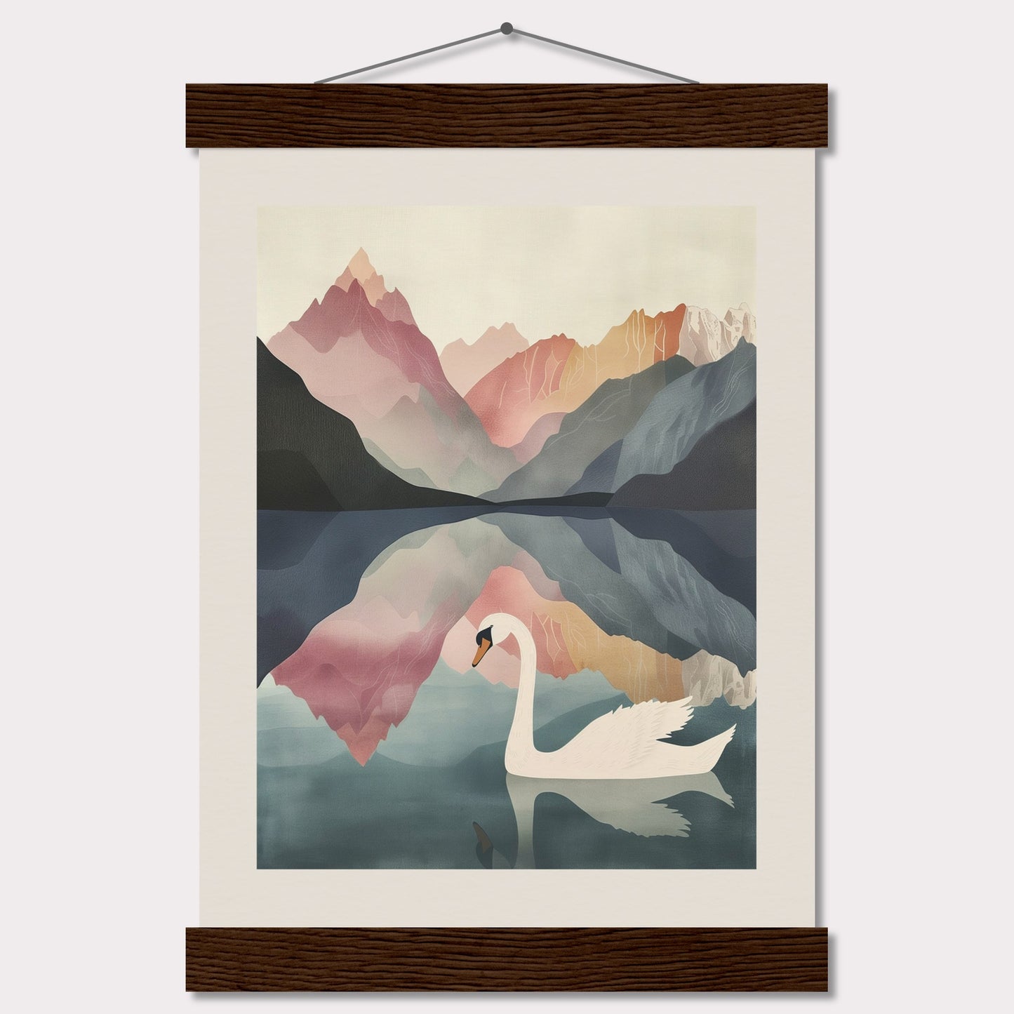 Poster titled 'White Swan on the Lake Geneva with Hanger' from ArtDarts