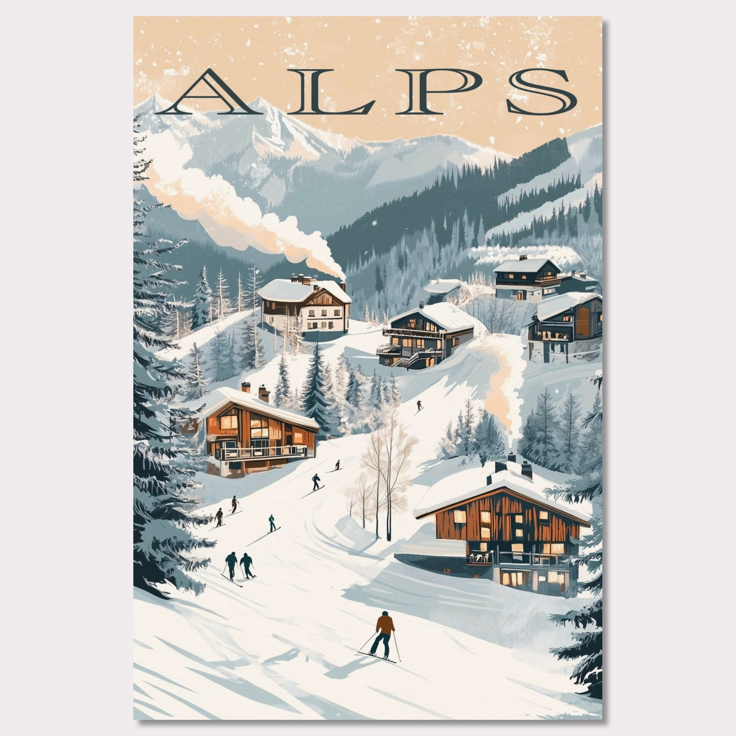 Poster titled 'Alps - Ski Resort Adventure' from ArtDarts