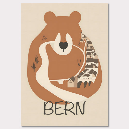 Poster titled 'Bern: The Bear’s Embrace' from ArtDarts