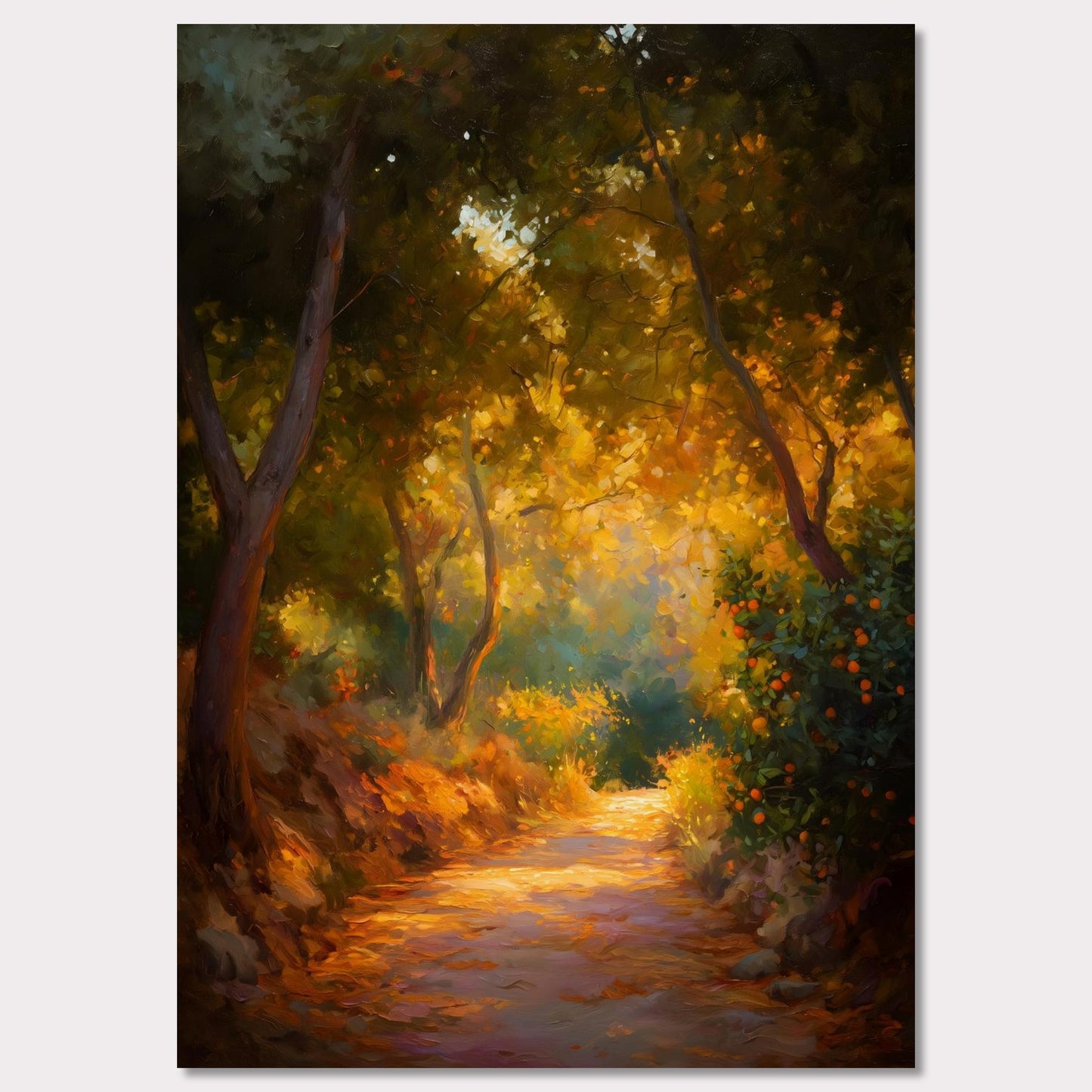 Poster titled 'Orange Grove Path' from ArtDarts