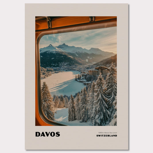 Poster titled 'DAVOS. 1560m Above Sea Level' from ArtDarts