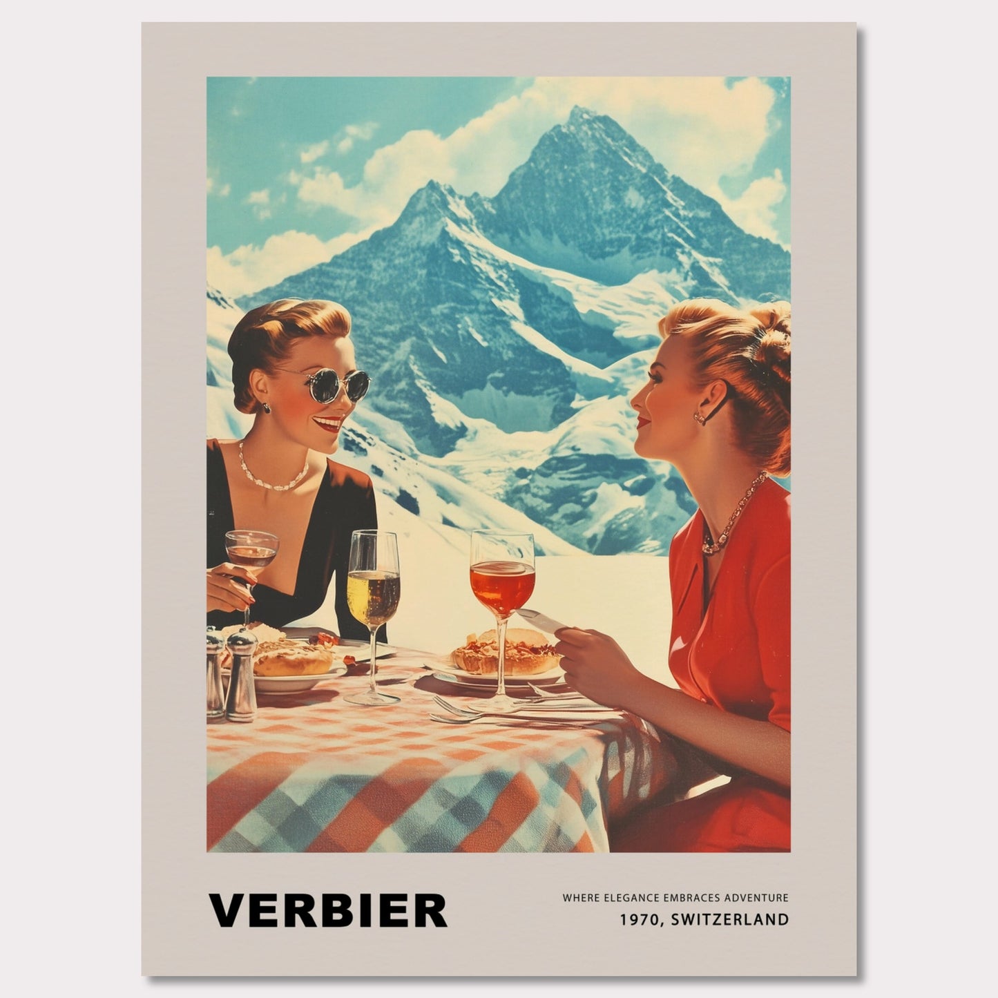 Poster titled 'Verbier. Where elegance embraces adventure' from ArtDarts