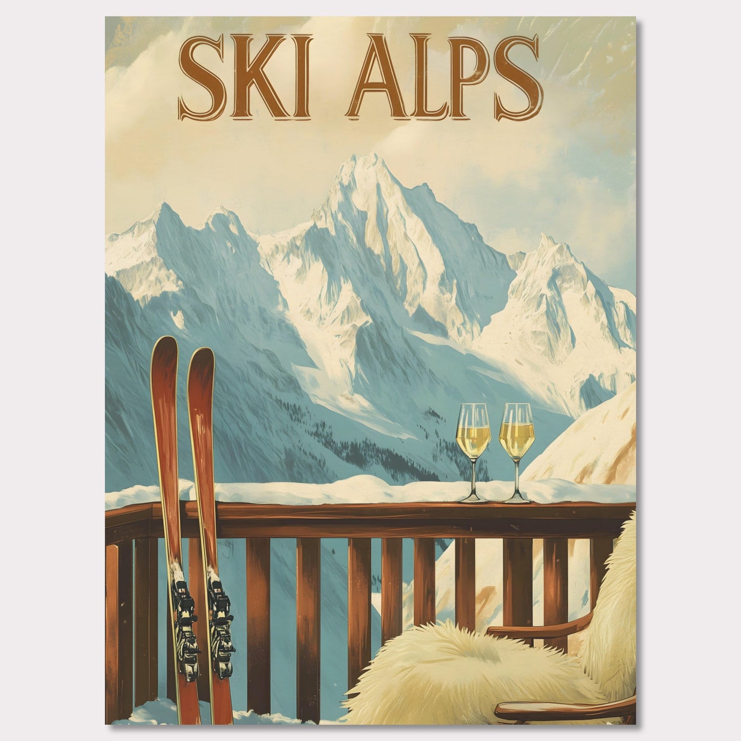 Poster titled 'Serenity of Ski Alps' from ArtDarts