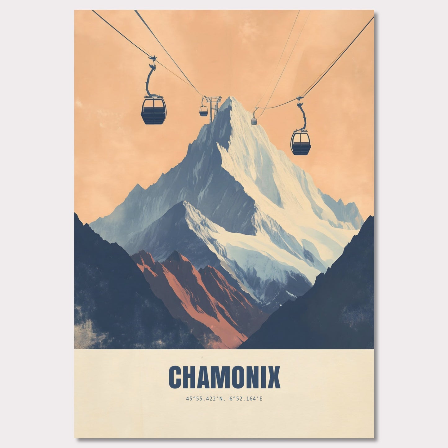Poster titled 'Chamonix Elevation: The Path to the Summit' from ArtDarts