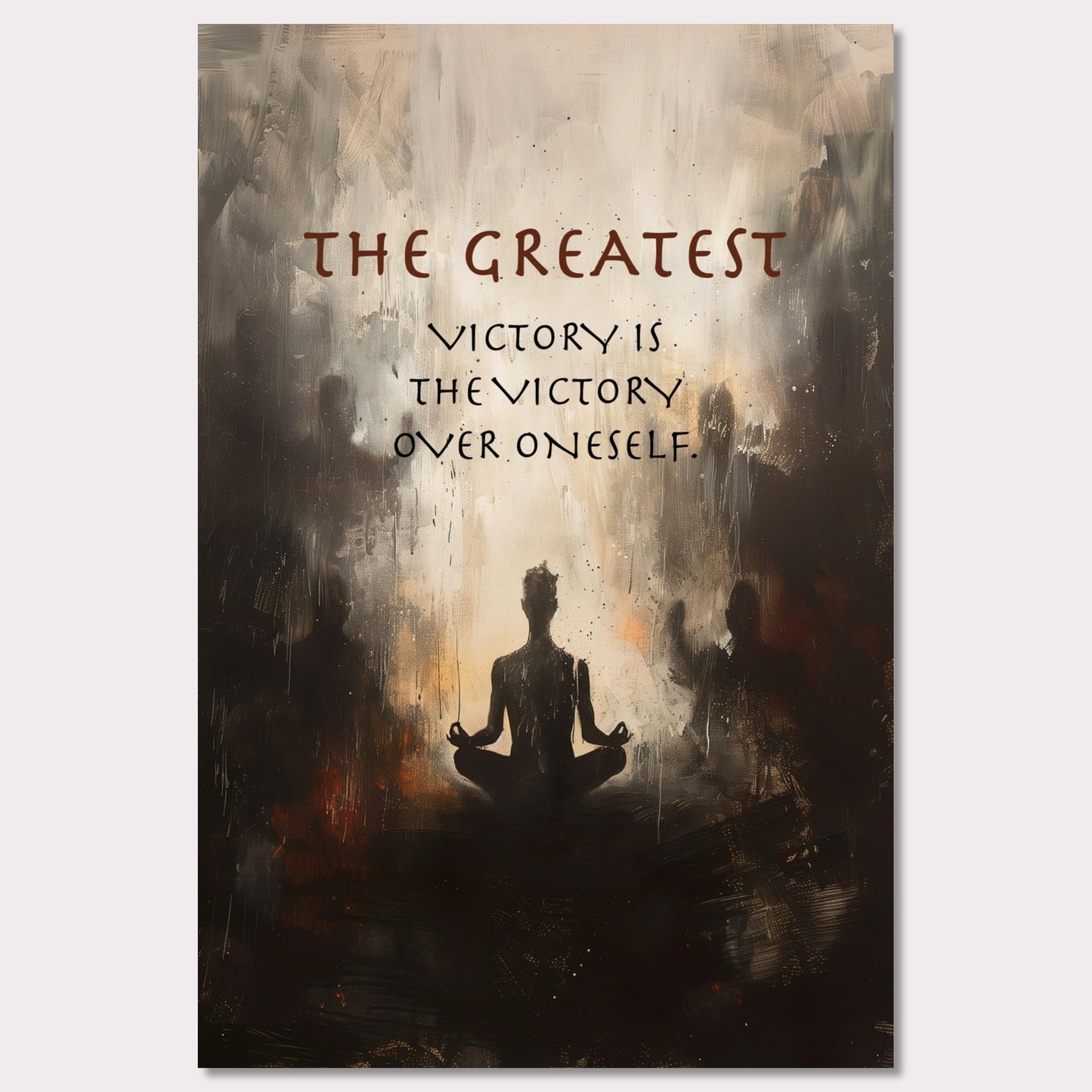 Poster titled 'The greatest victory is the victory over oneself' from ArtDarts
