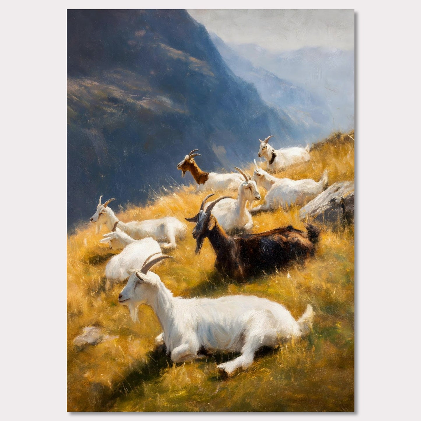 Poster titled 'Goats on the Ridge' from ArtDarts