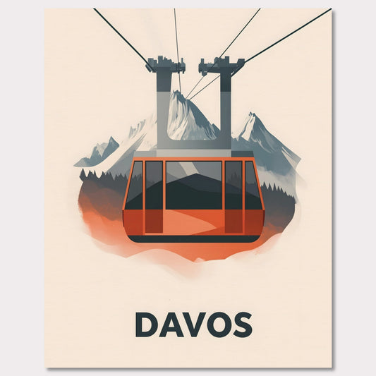 Poster titled 'Winter Elegance of Davos' from ArtDarts