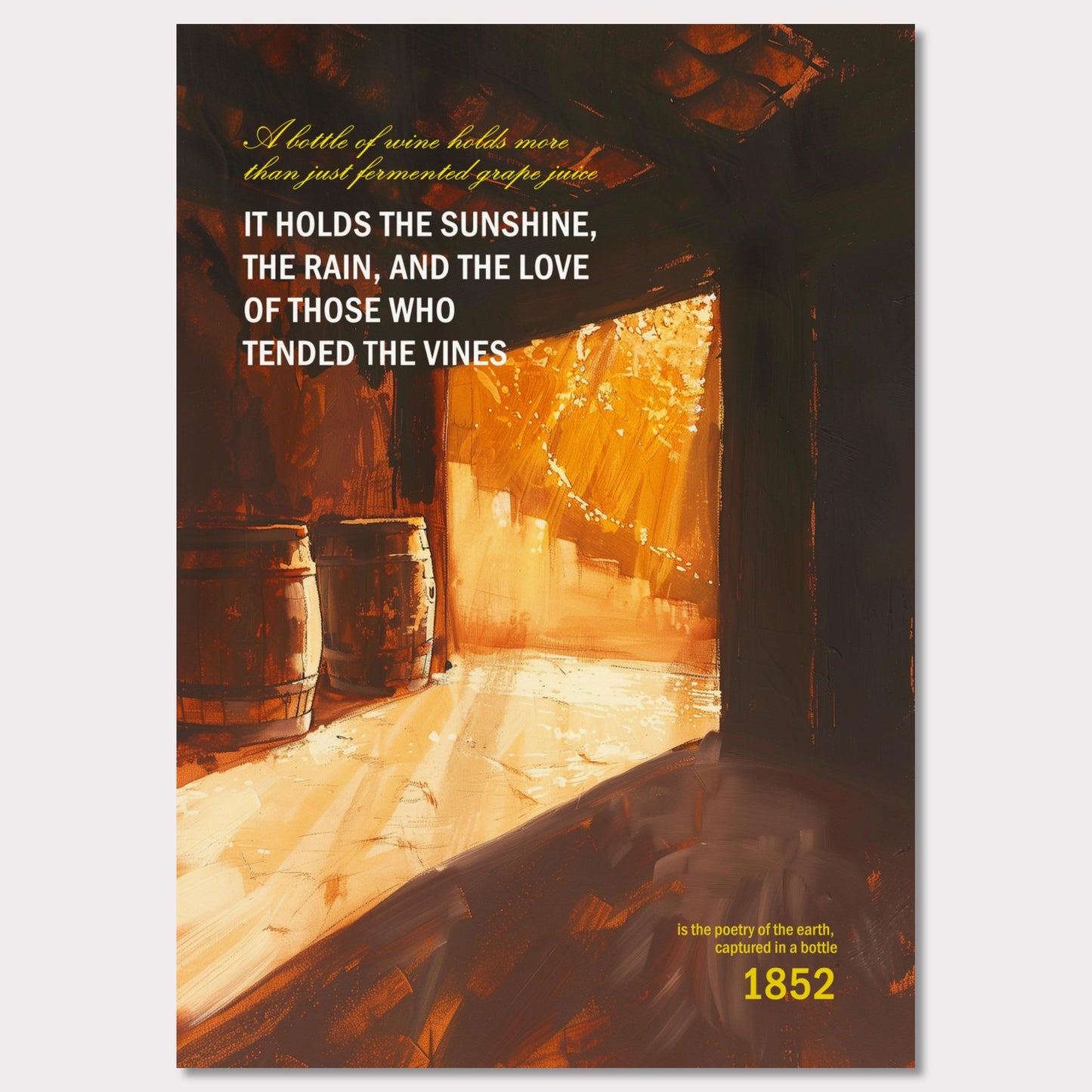 Poster titled 'Wine in barrels Poster' from ArtDarts
