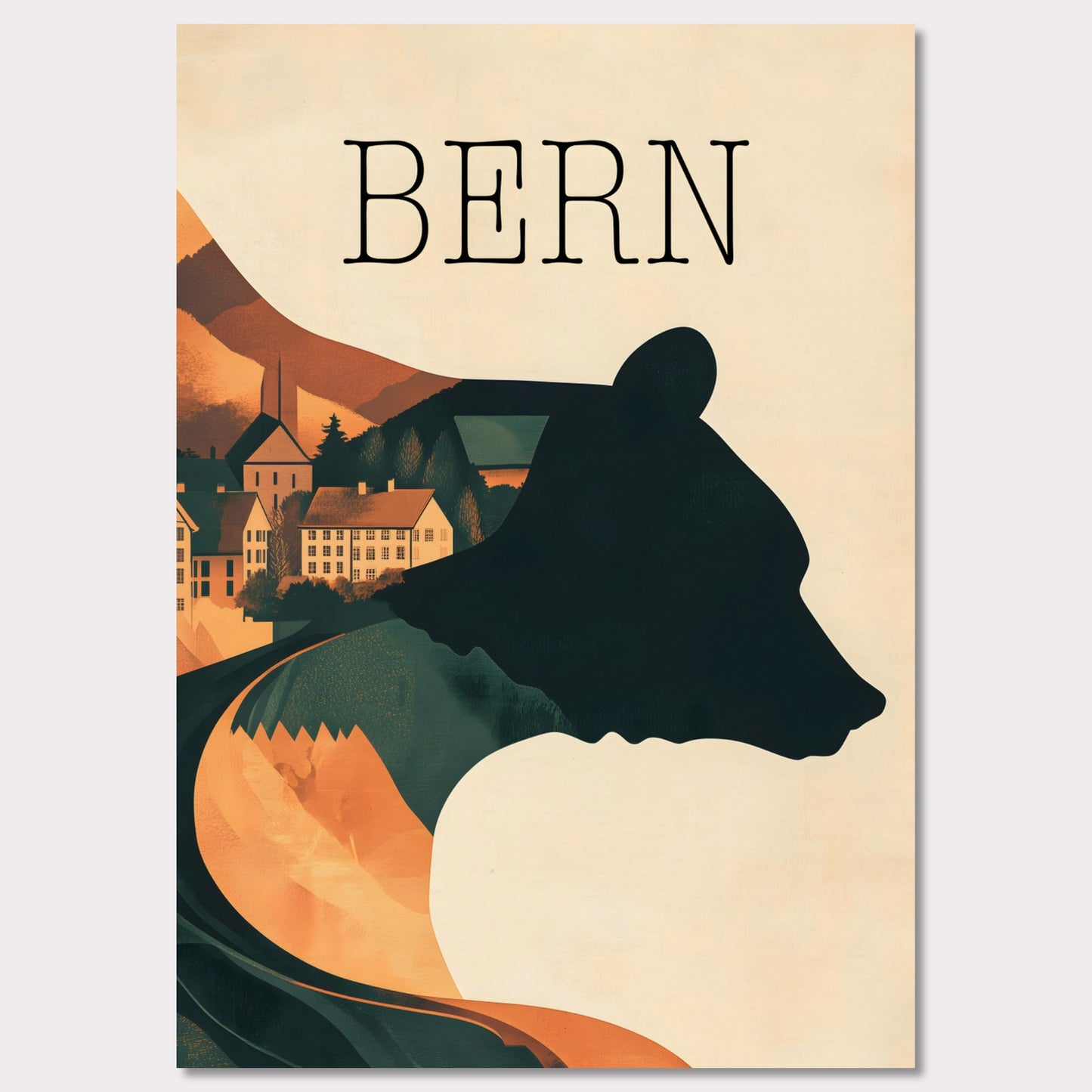 Poster titled 'Timeless Charm of Bern' from ArtDarts