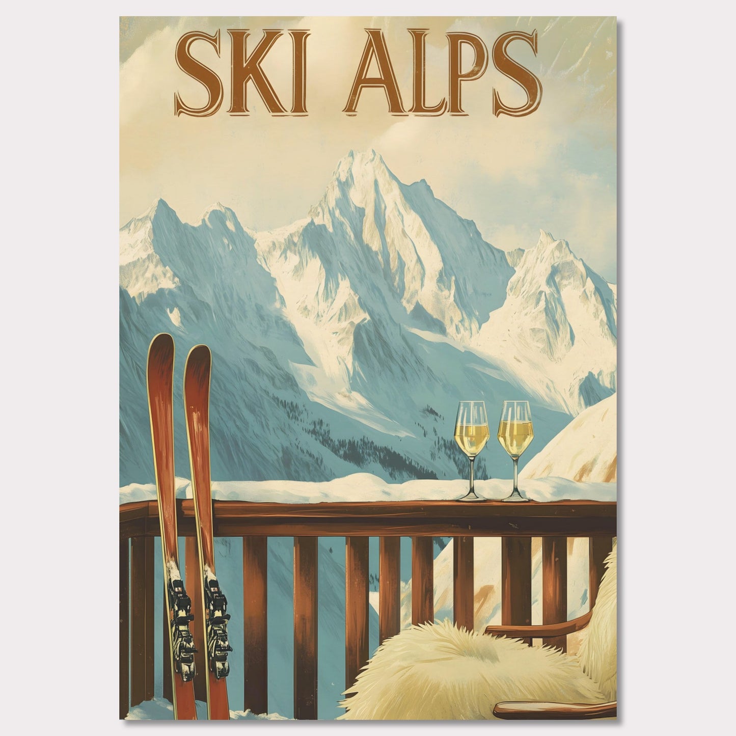 Poster titled 'Serenity of Ski Alps' from ArtDarts