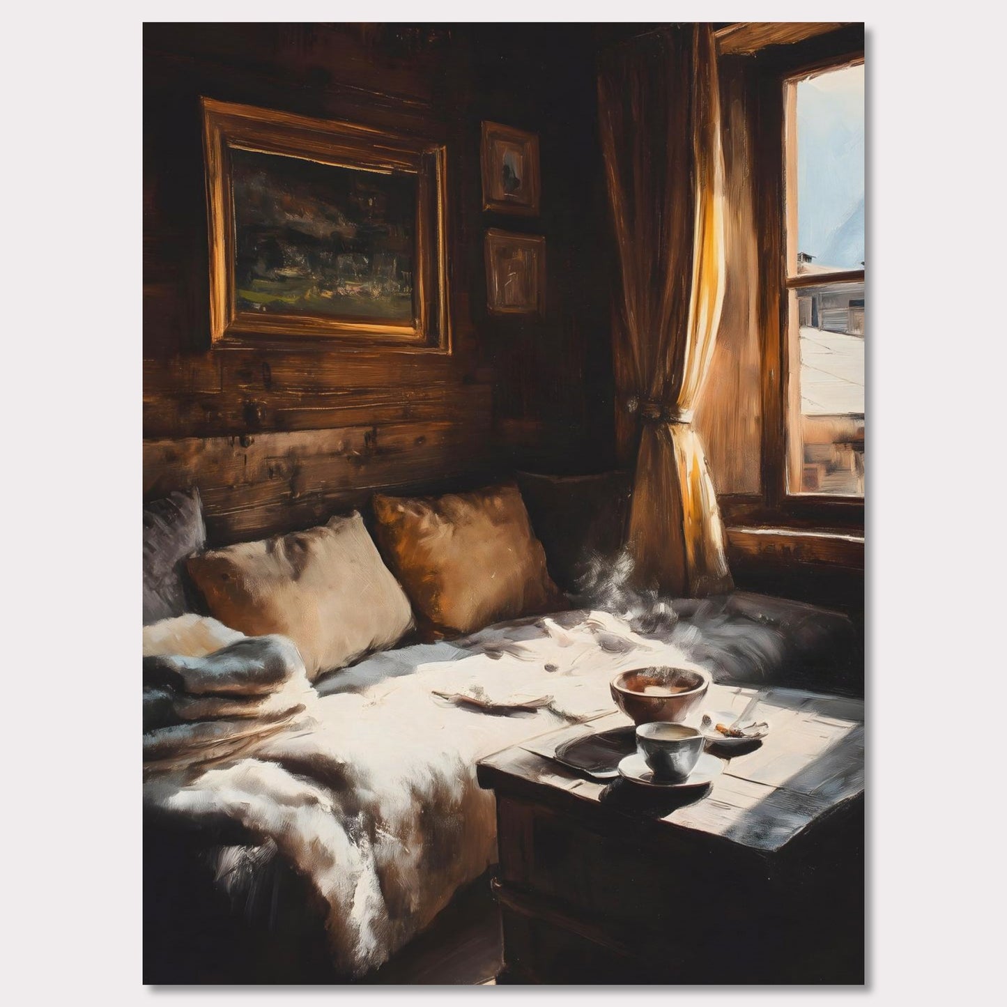 Poster titled 'Coffee & Fur, Morning Heat' from ArtDarts