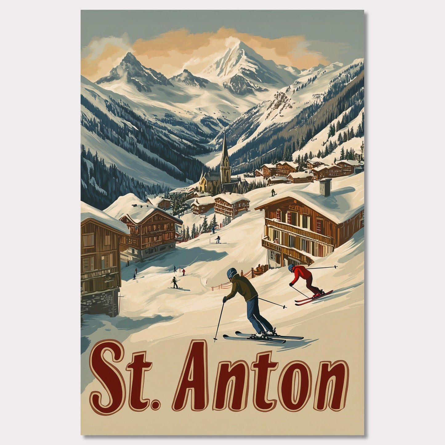 Poster titled 'St. Anton - Alpine Adventure' from ArtDarts