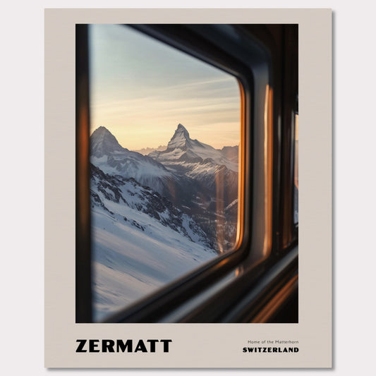 Poster titled 'ZERMATT. Home of the Matterhorn' from ArtDarts
