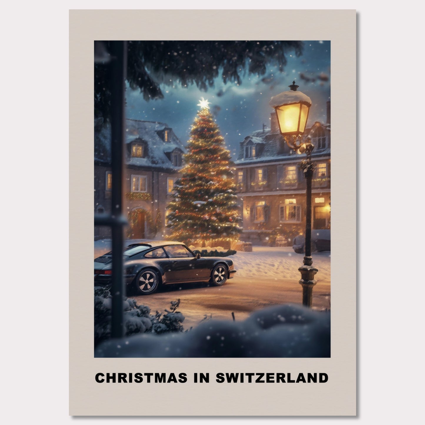 Poster titled 'Christmas in Switzerland - Festive Nights' from ArtDarts