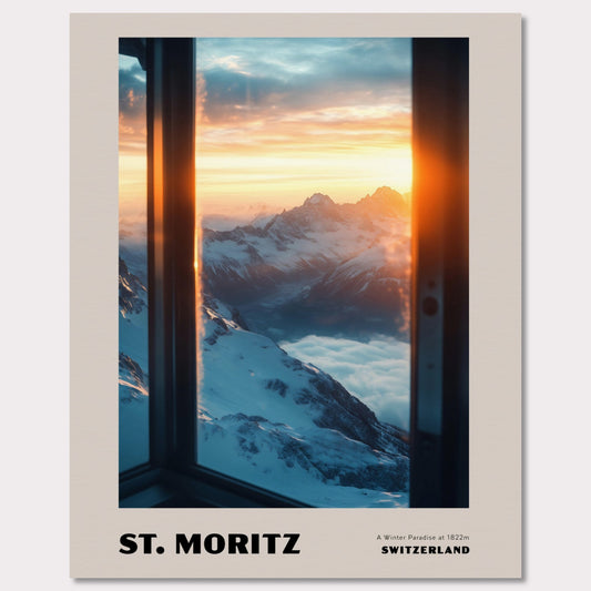 Poster titled 'ST. MORITZ. A Winter Paradise at 1822' from ArtDarts