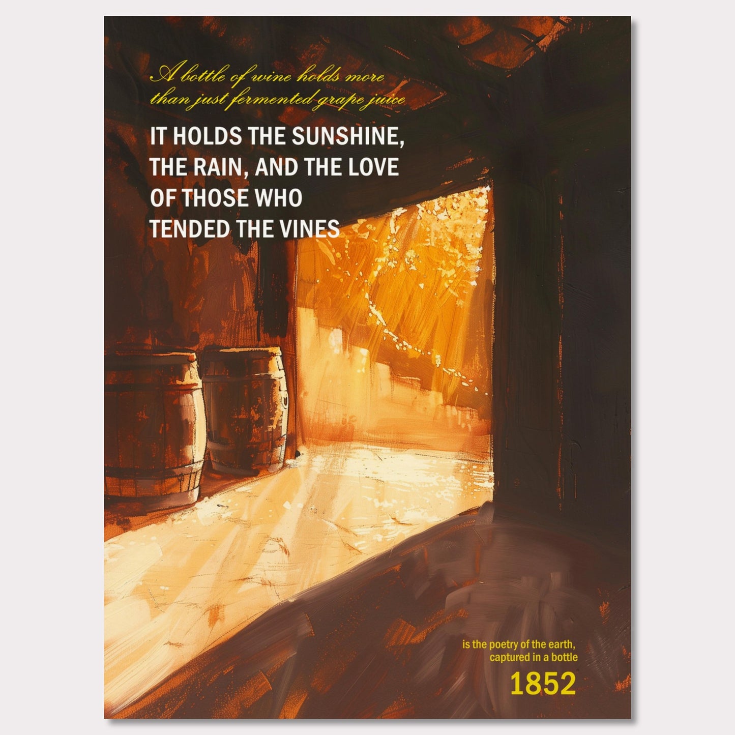 Poster titled 'Wine in barrels Poster' from ArtDarts