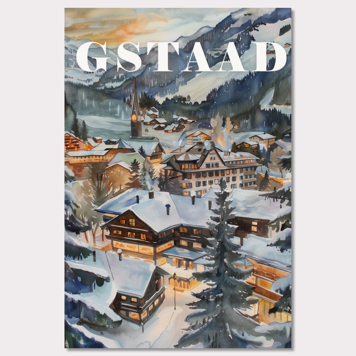 Poster titled 'Gstaad Poster' from ArtDarts