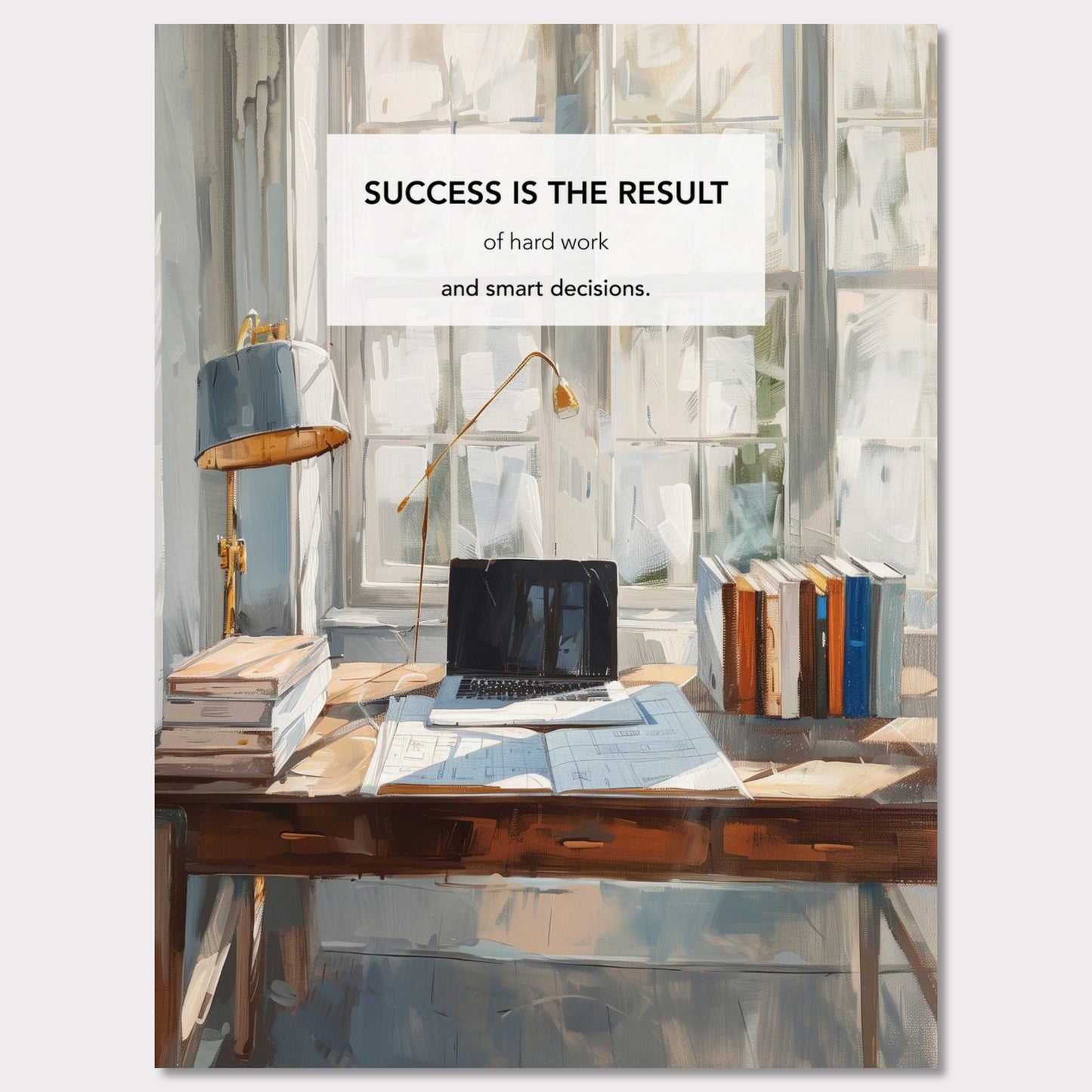 Poster titled 'Success is the result of hard work and smart decisions' from ArtDarts