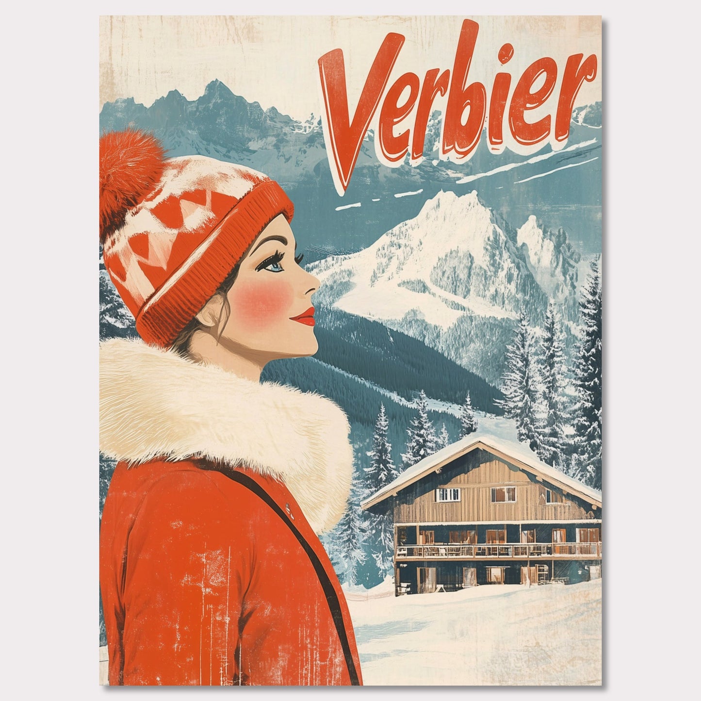 Poster titled 'Verbier - Winter Elegance' from ArtDarts