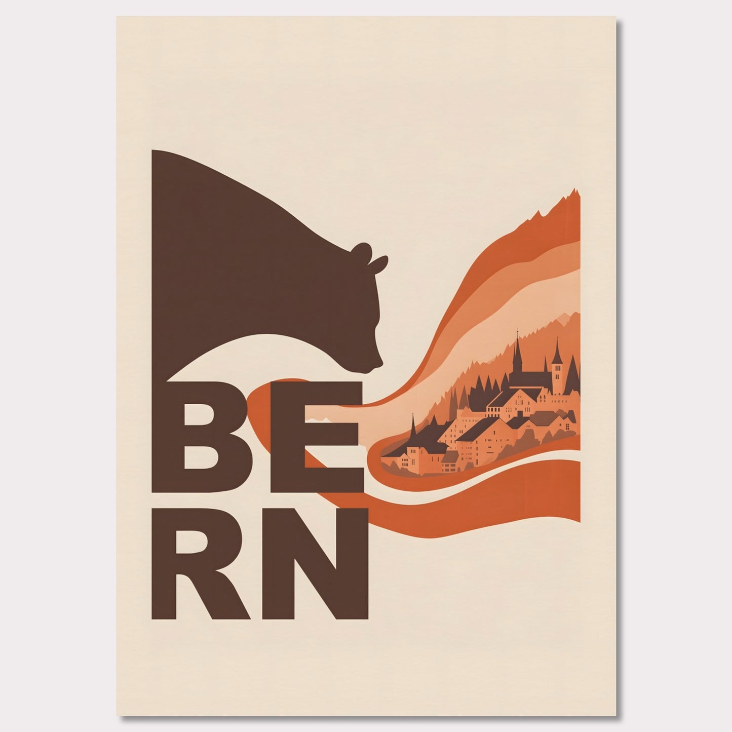 Poster titled 'Flowing Heritage of Bern' from ArtDarts