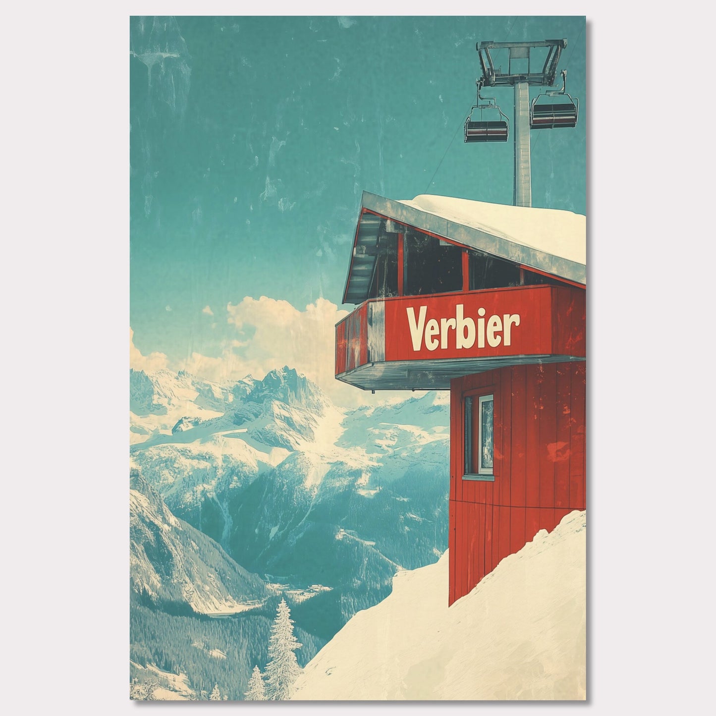 Poster titled 'Verbier - Gondola View' from ArtDarts