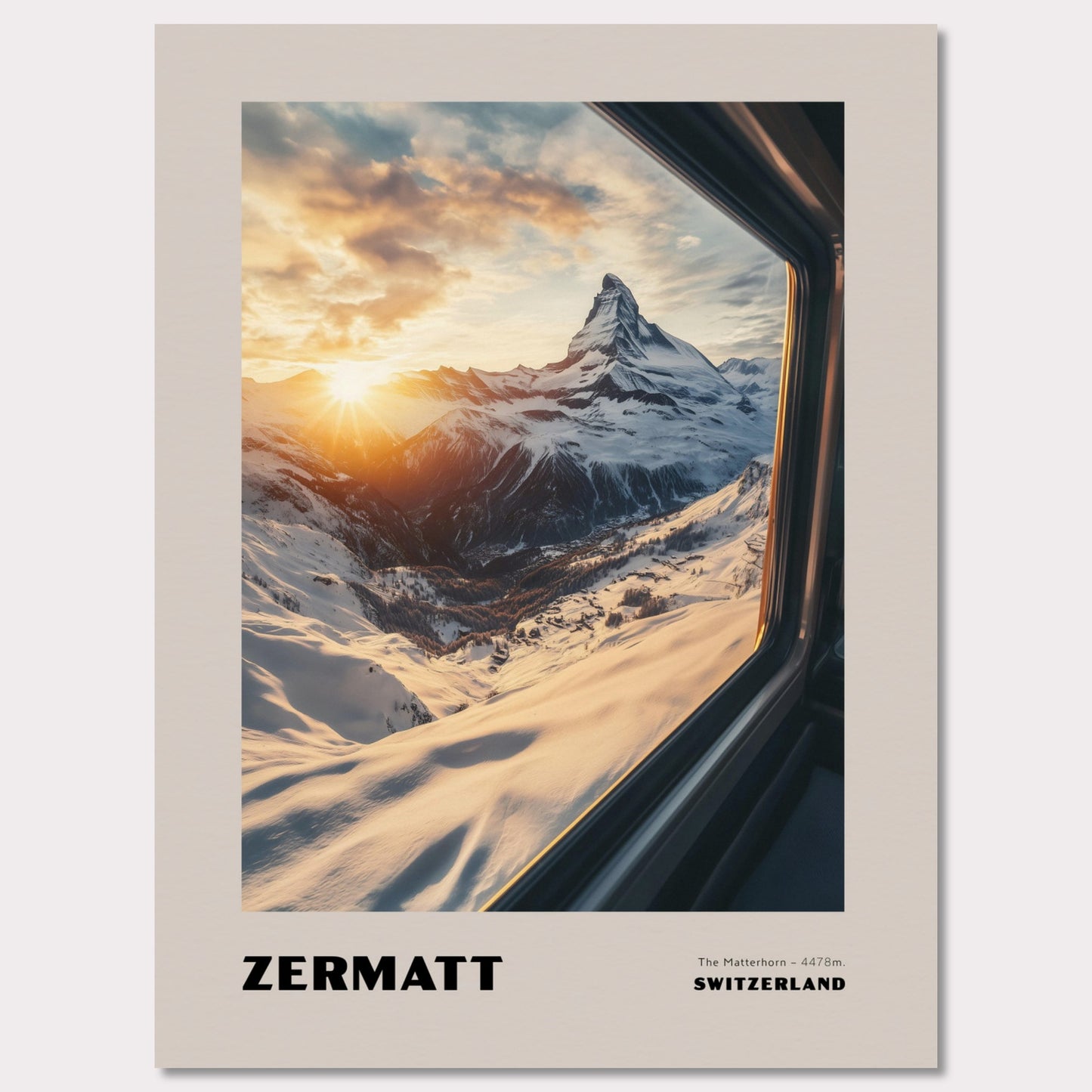 Poster titled 'ZERMATT. The Matterhorn – 4478m' from ArtDarts