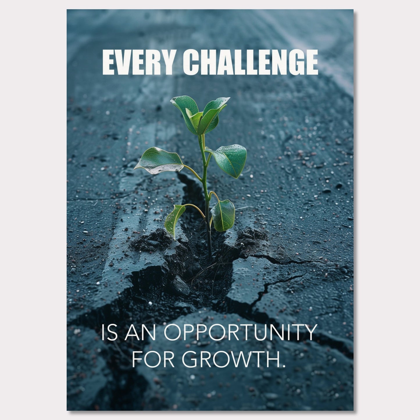 Poster titled 'Every challenge is an opportunity for growth' from ArtDarts