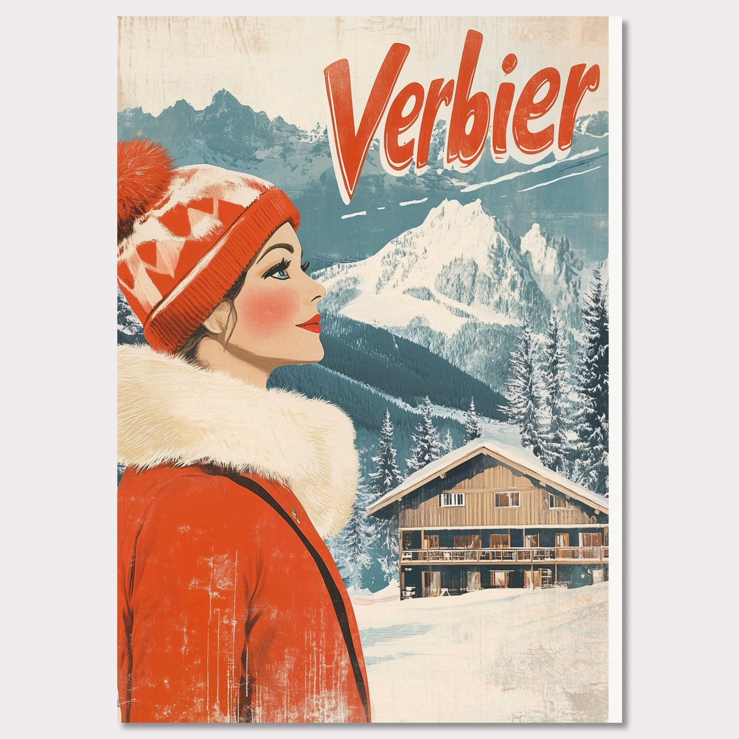 Poster titled 'Verbier - Winter Elegance' from ArtDarts