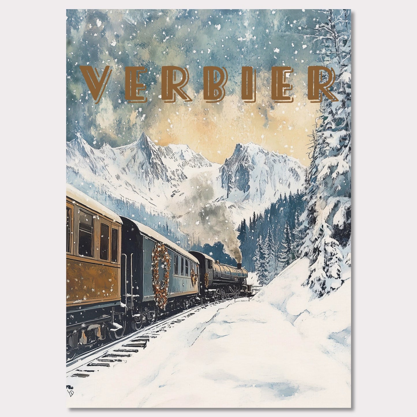 Poster titled 'Verbier Express' from ArtDarts