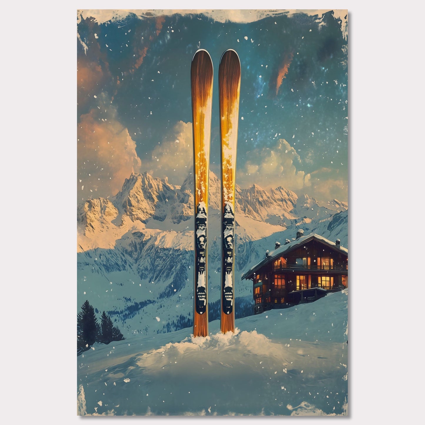 Poster titled 'Ski into Serenity' from ArtDarts