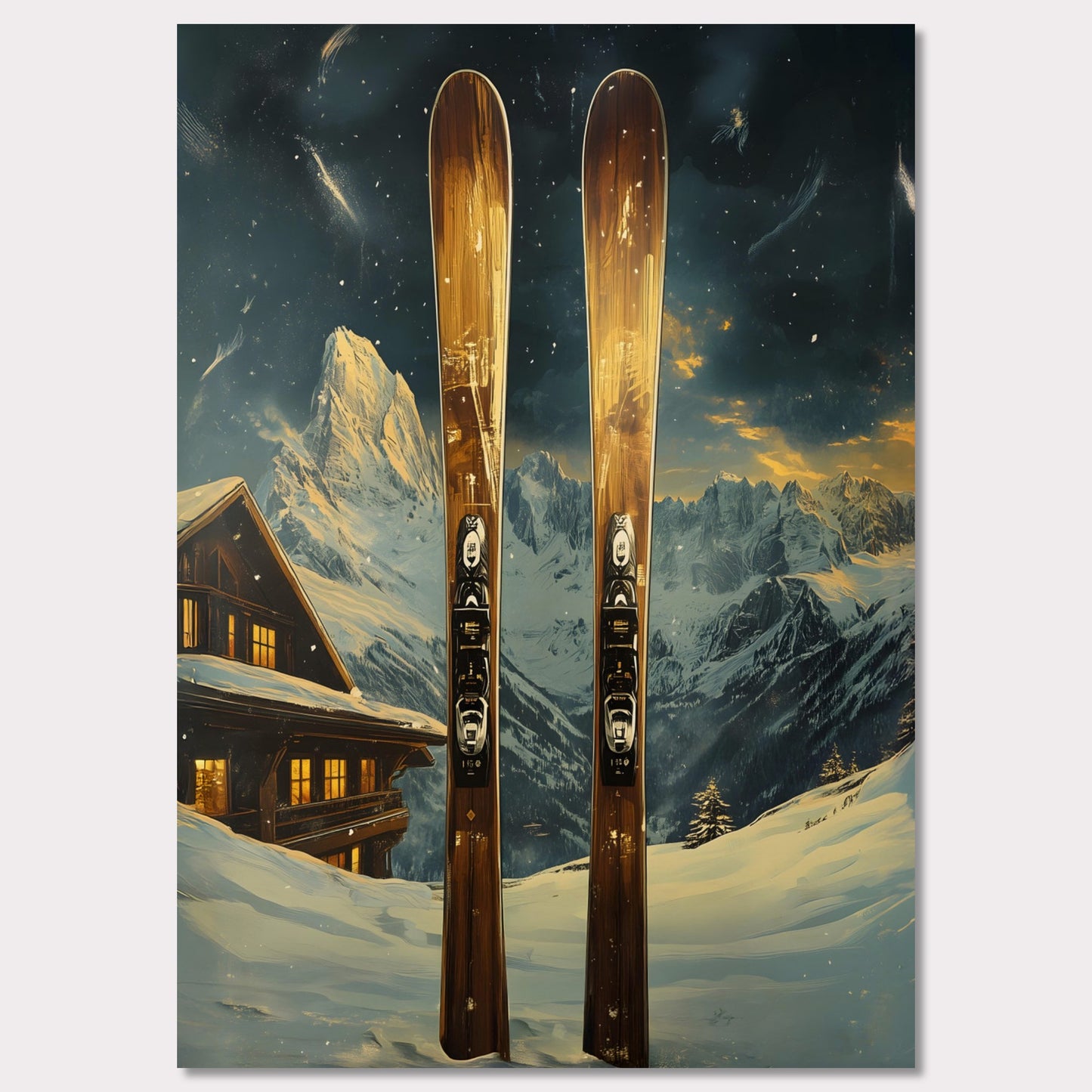 Poster titled 'Ski Adventure Awaits' from ArtDarts