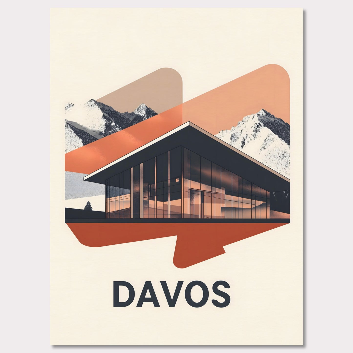 Poster titled 'Davos – Glass & Snow' from ArtDarts