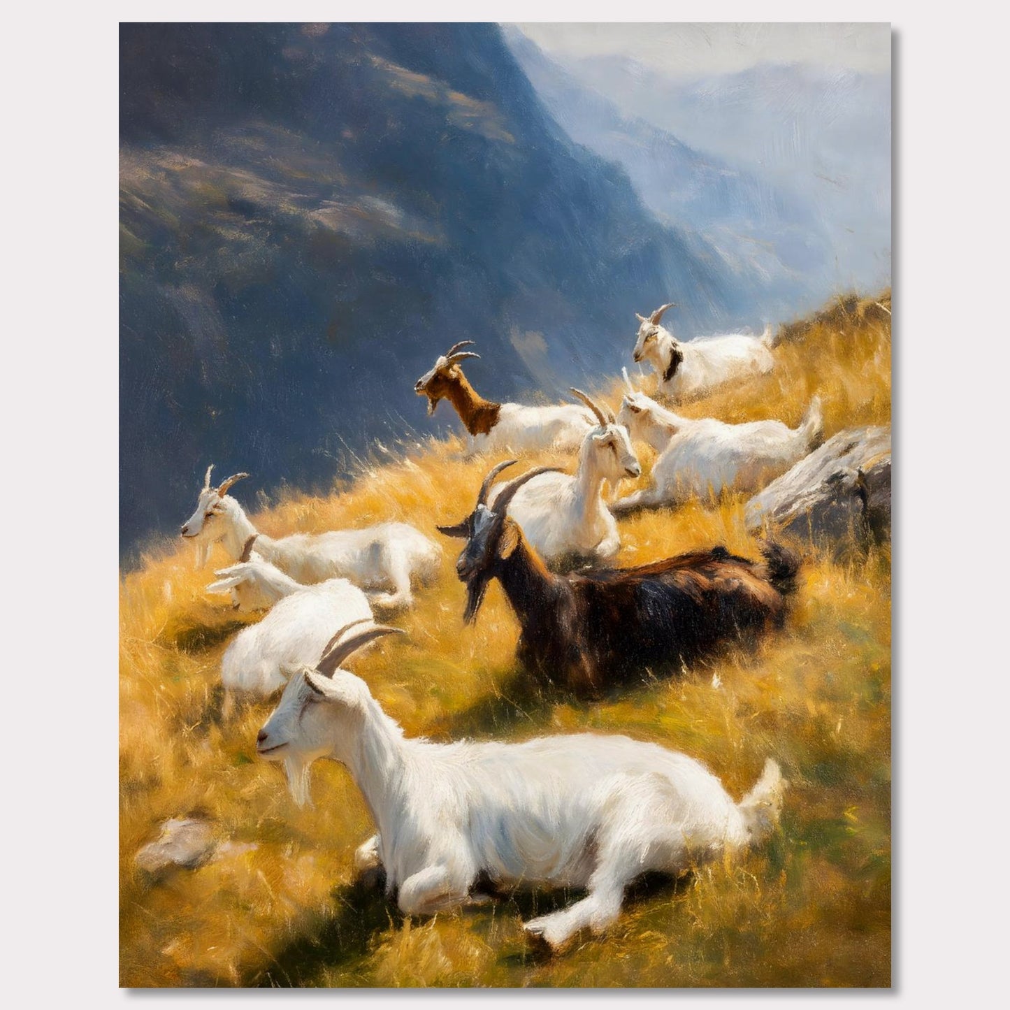 Poster titled 'Goats on the Ridge' from ArtDarts