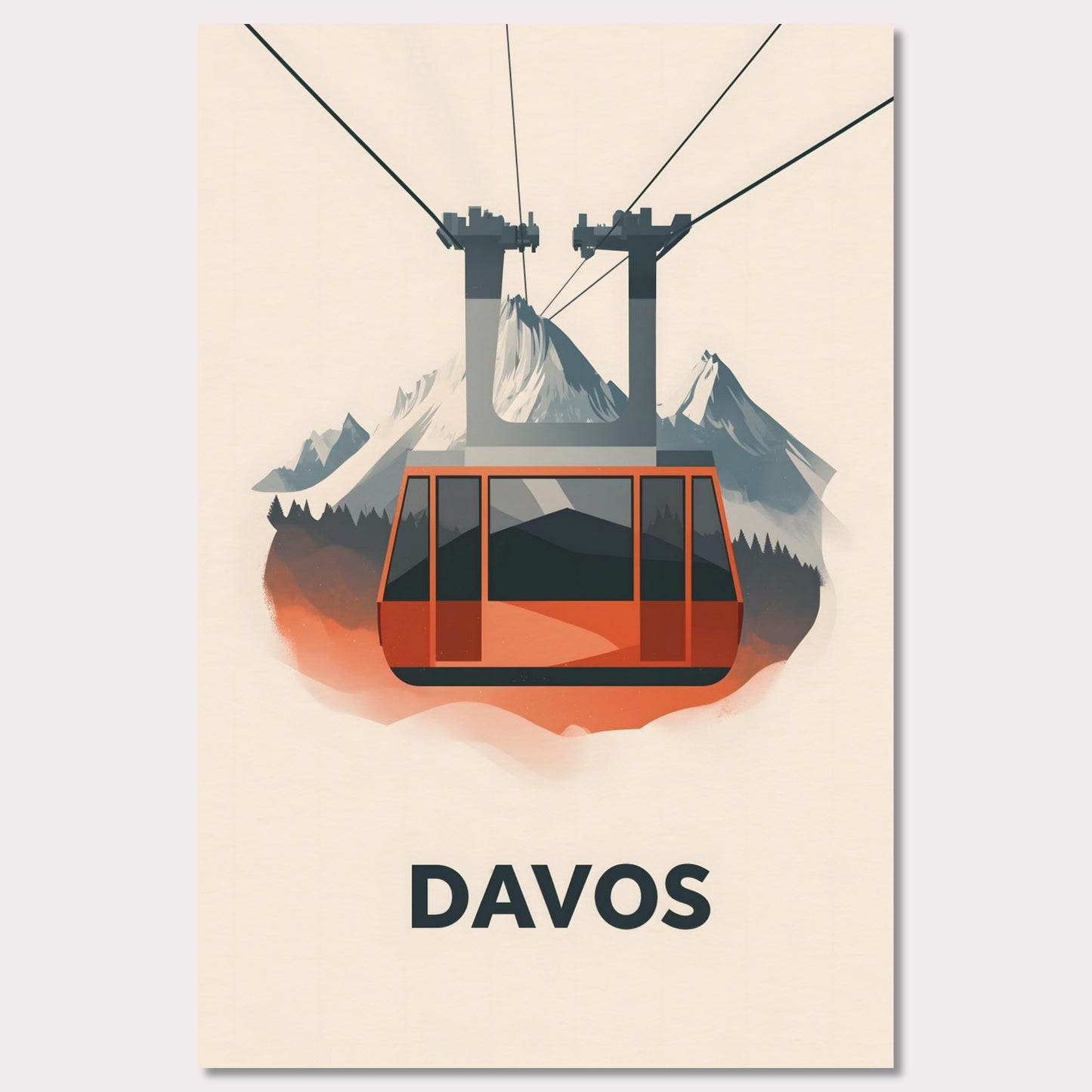 Poster titled 'Winter Elegance of Davos' from ArtDarts