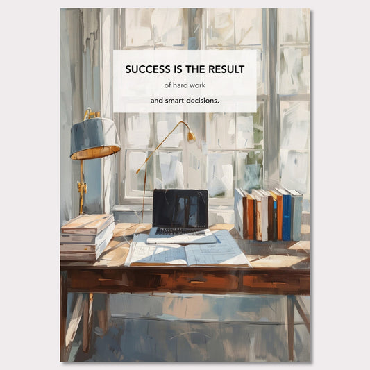 Poster titled 'Success is the result of hard work and smart decisions' from ArtDarts