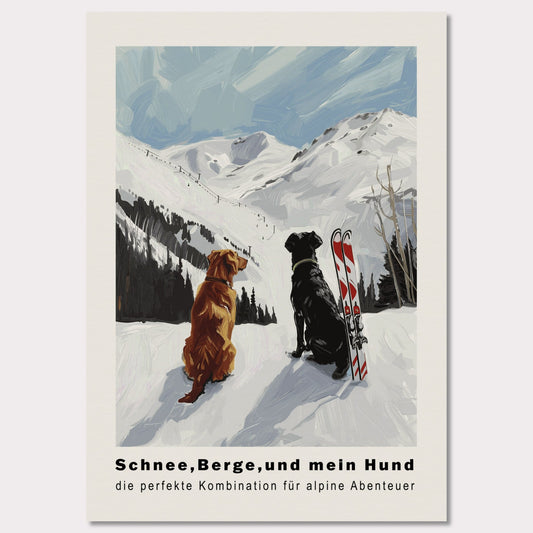 Poster titled 'Snow. Mountains And my dog Poster' from ArtDarts