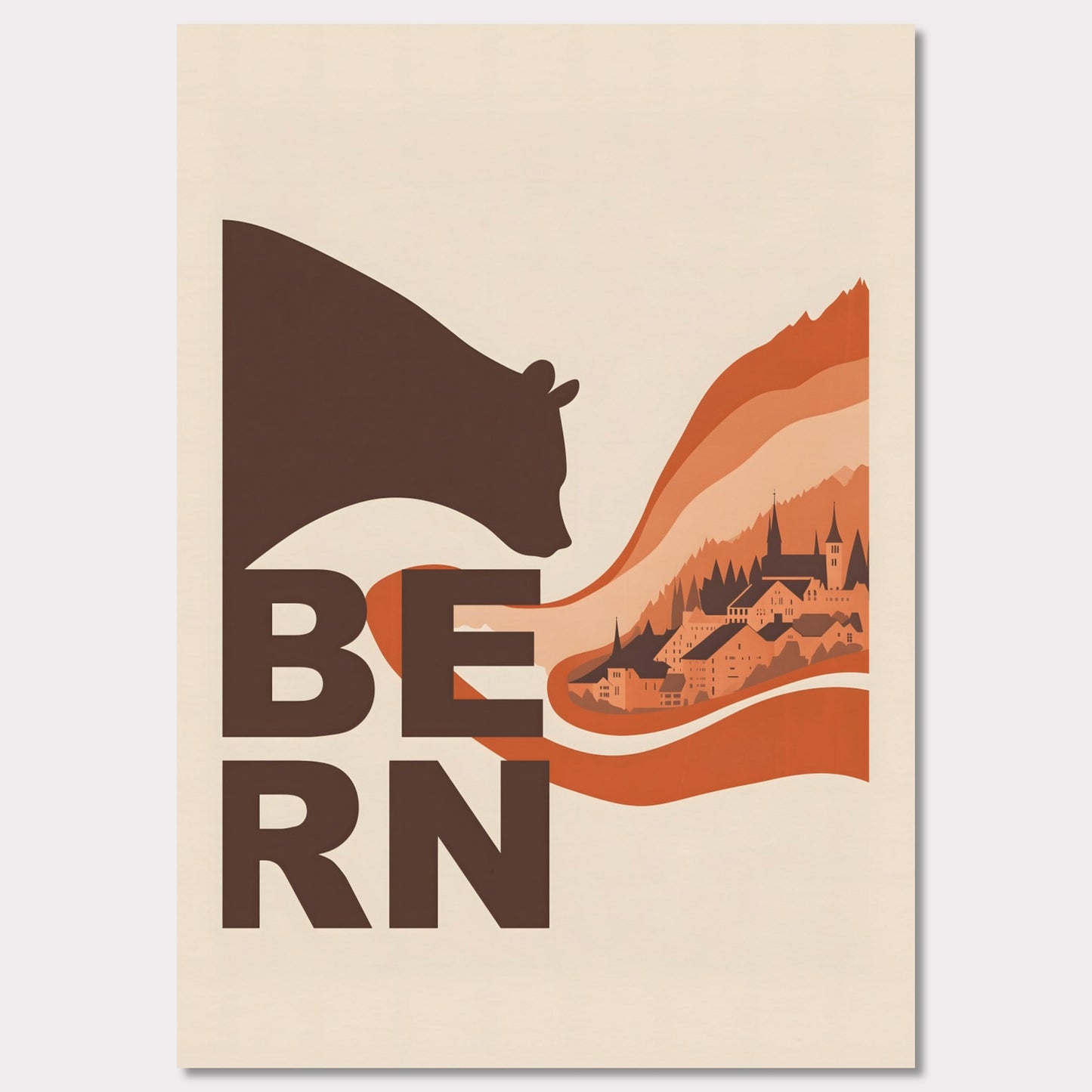 Poster titled 'Flowing Heritage of Bern' from ArtDarts