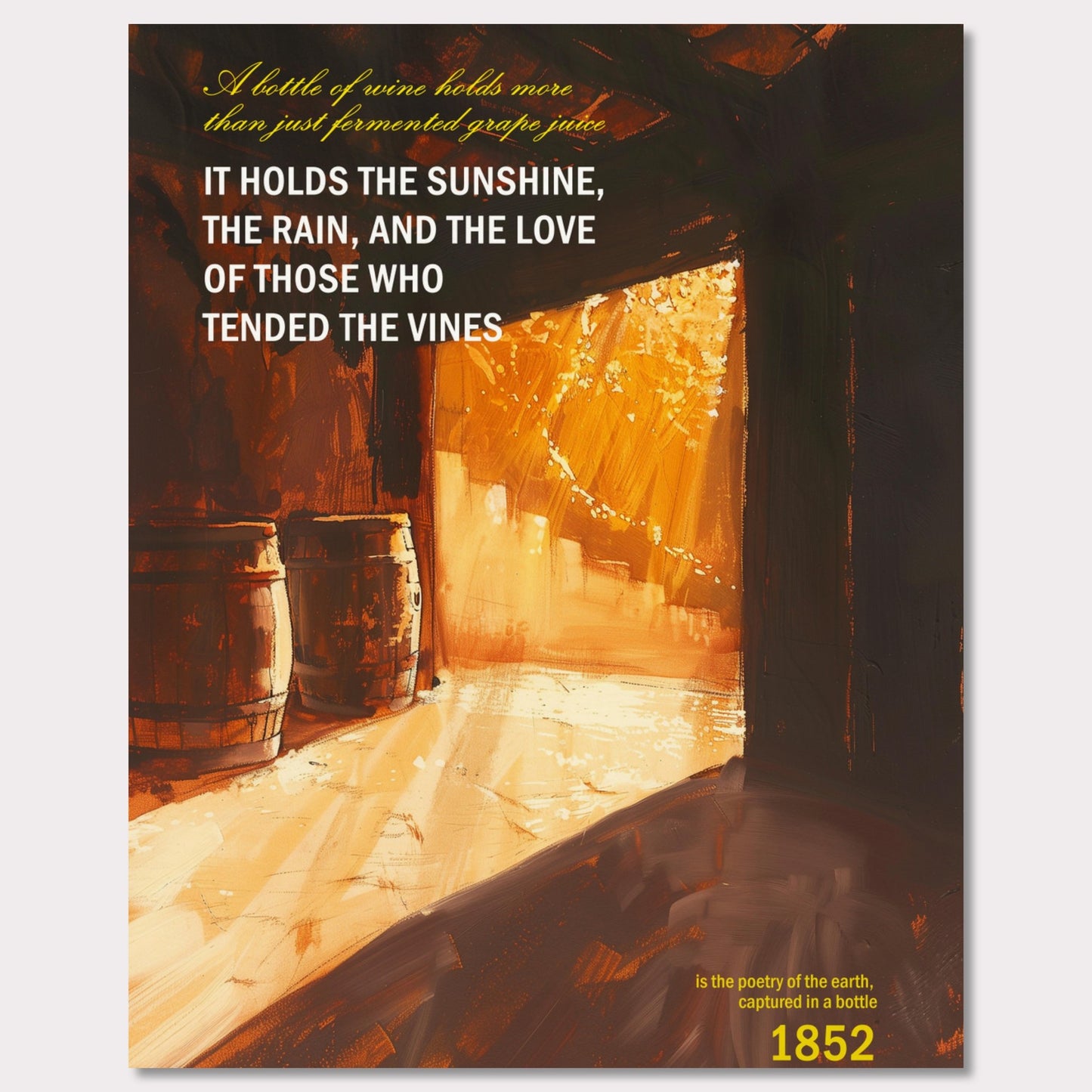 Poster titled 'Wine in barrels Poster' from ArtDarts
