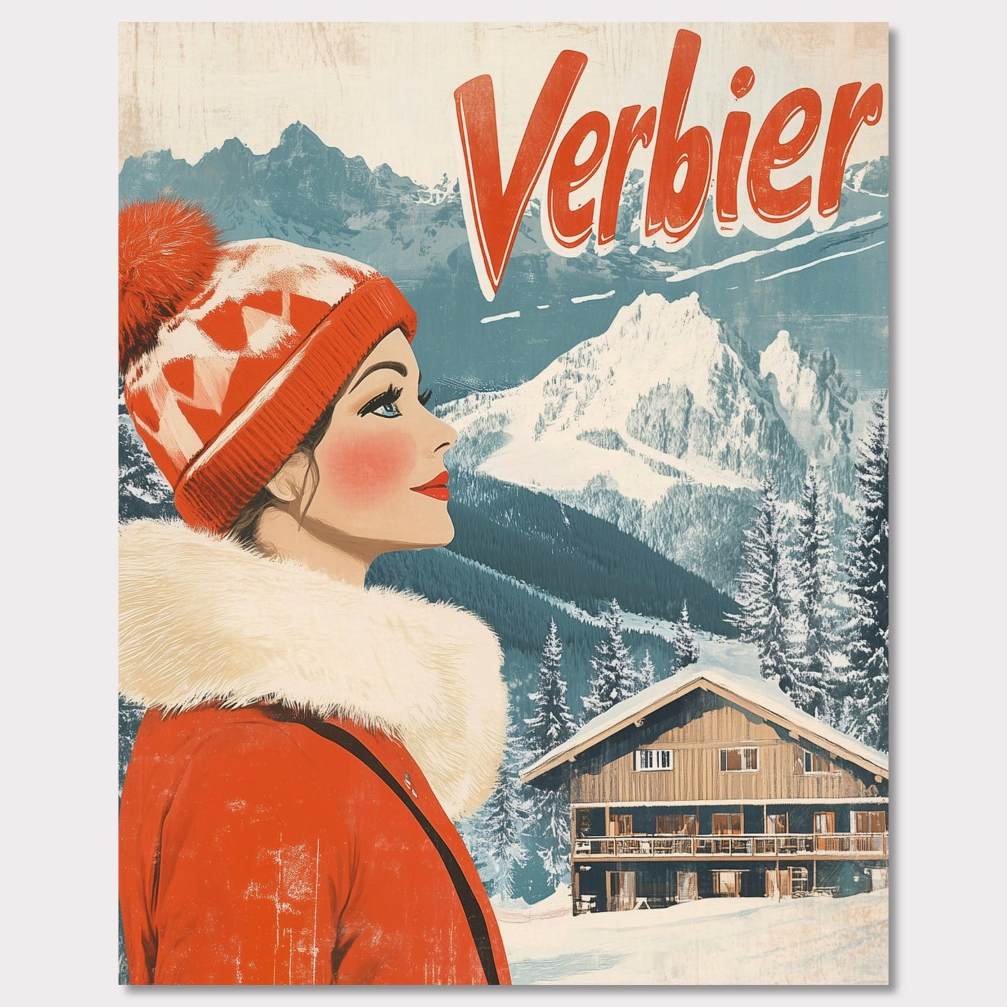 Poster titled 'Verbier - Winter Elegance' from ArtDarts